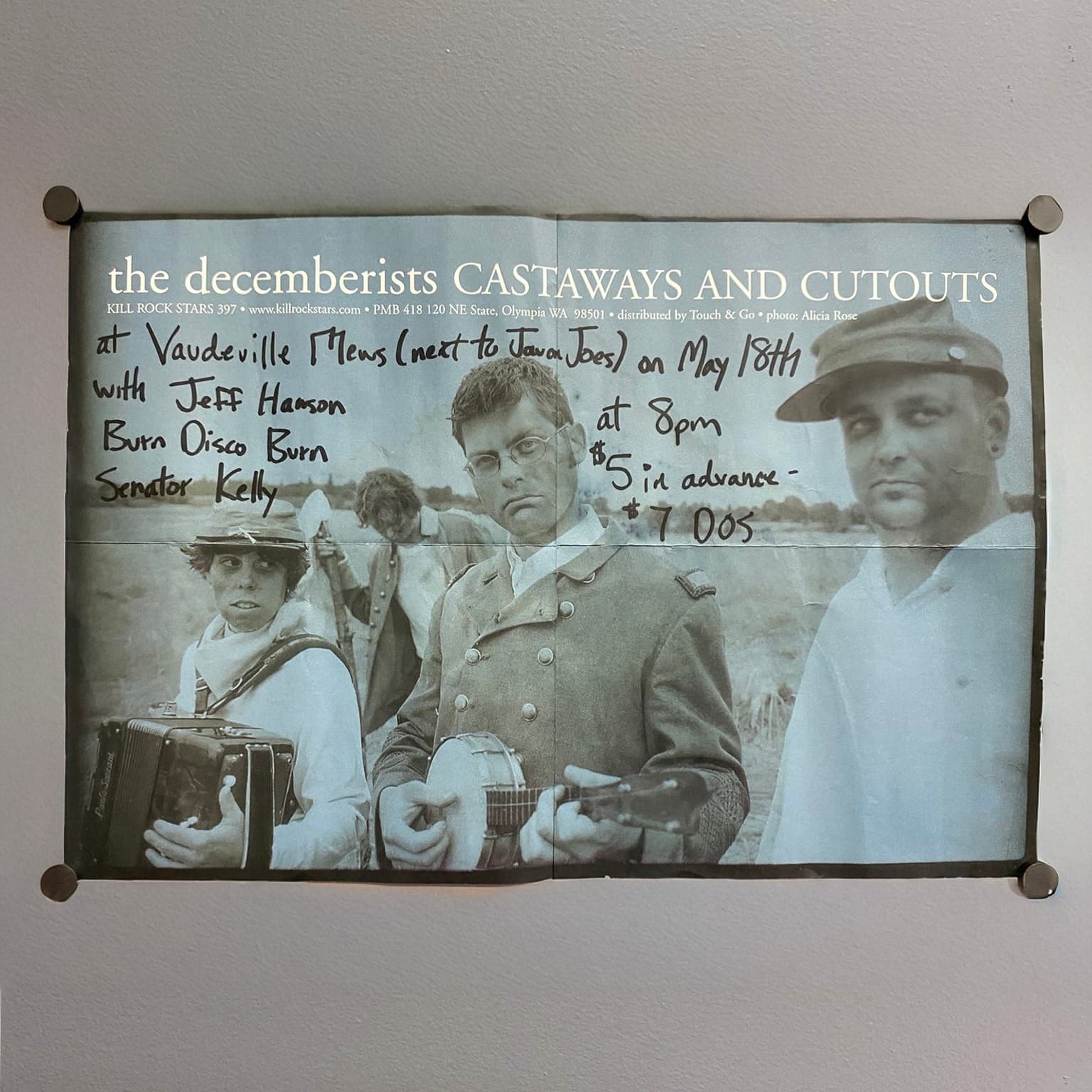 The Decemberists 2003 Vaudeville Mews Tour Poster Castaways & Cutouts Orig 3