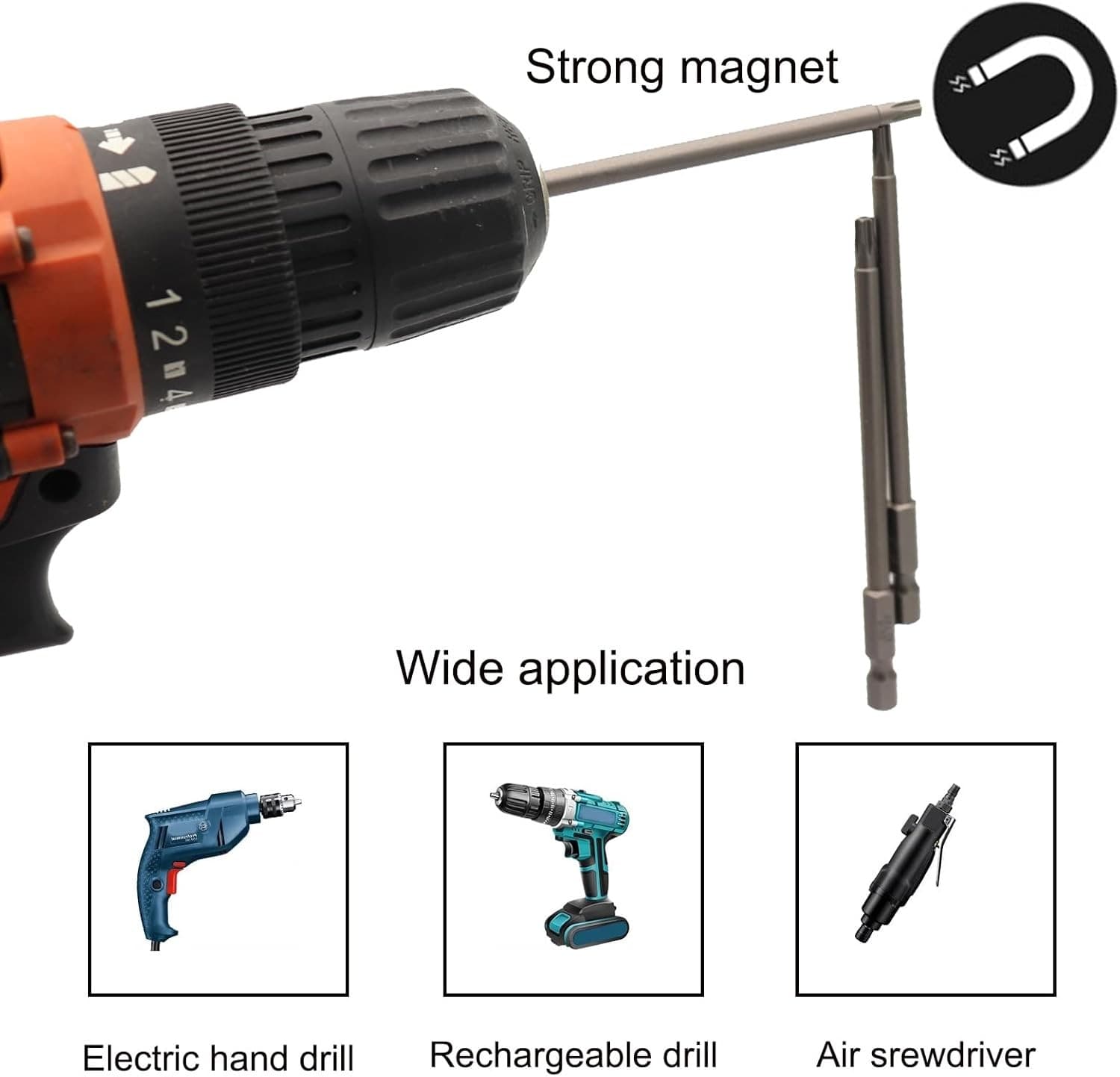 11pcs T6-T40 Magnetic Head Torx Screwdriver Bit Set Security Tamper Proof Star 3