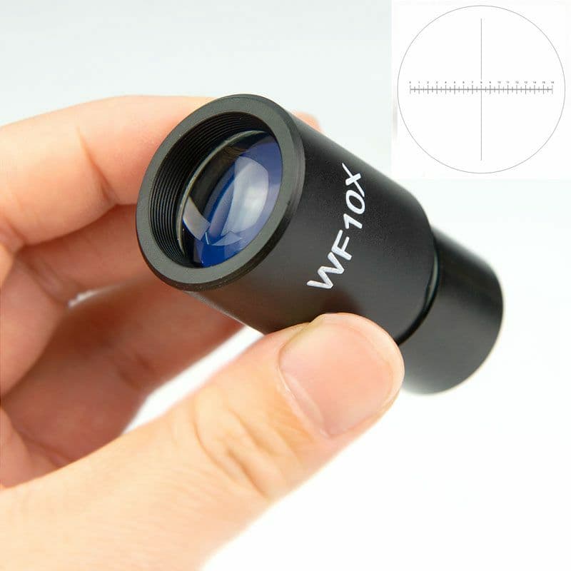 1PC WF10X Widefield Eyepiece w/ 0.1mm Micrometer f Biological Microscope 23.2mm