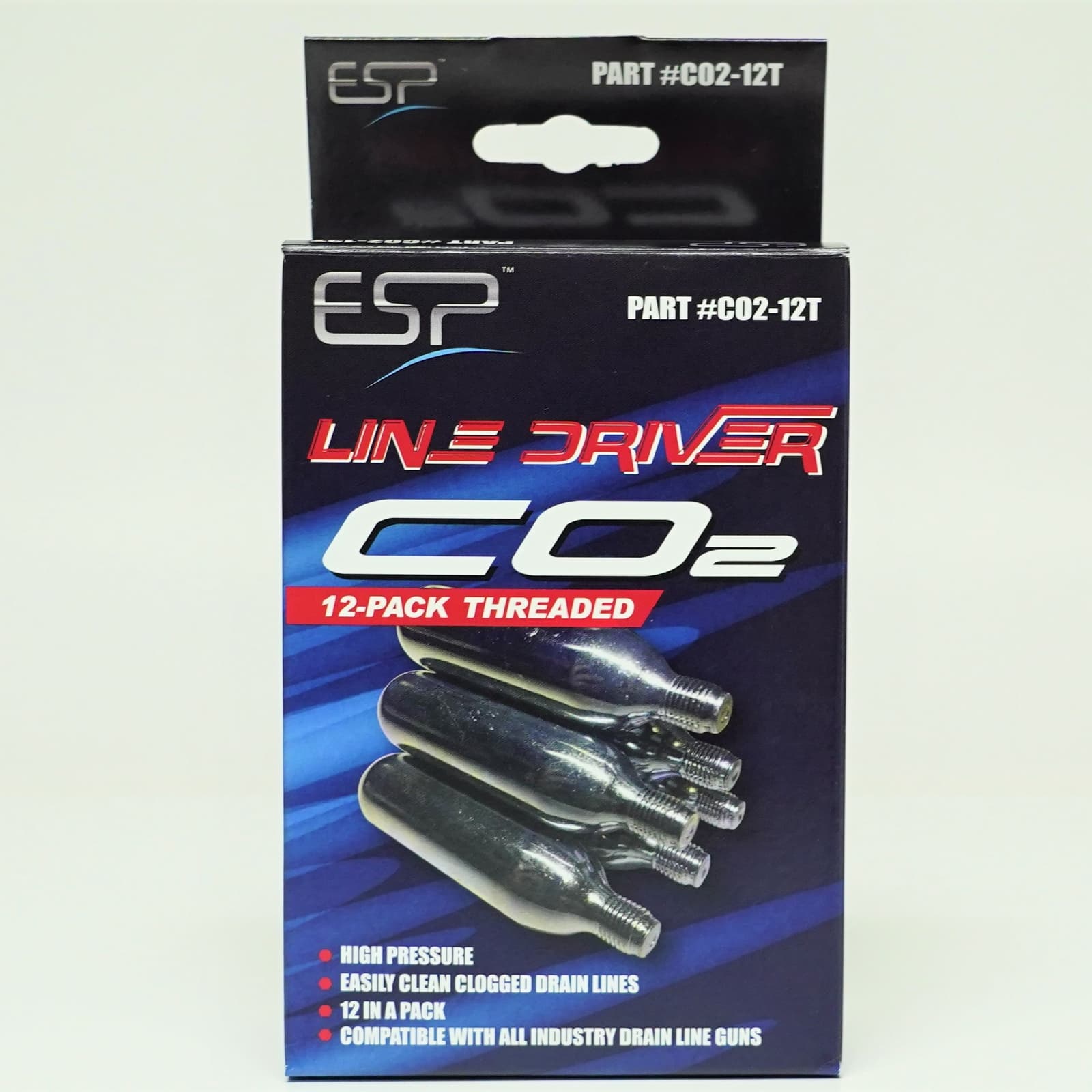 Supco CO2-12T ESP Threaded CO2 Cartridges 16 gm 800 PSI - Pack of 12 5