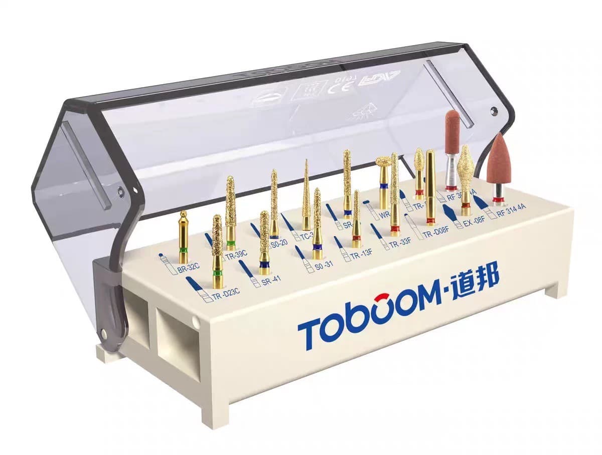 16PCS\SET Dental Crown Preparation Restoration Burs Polishing Bur kit FG1816D 2