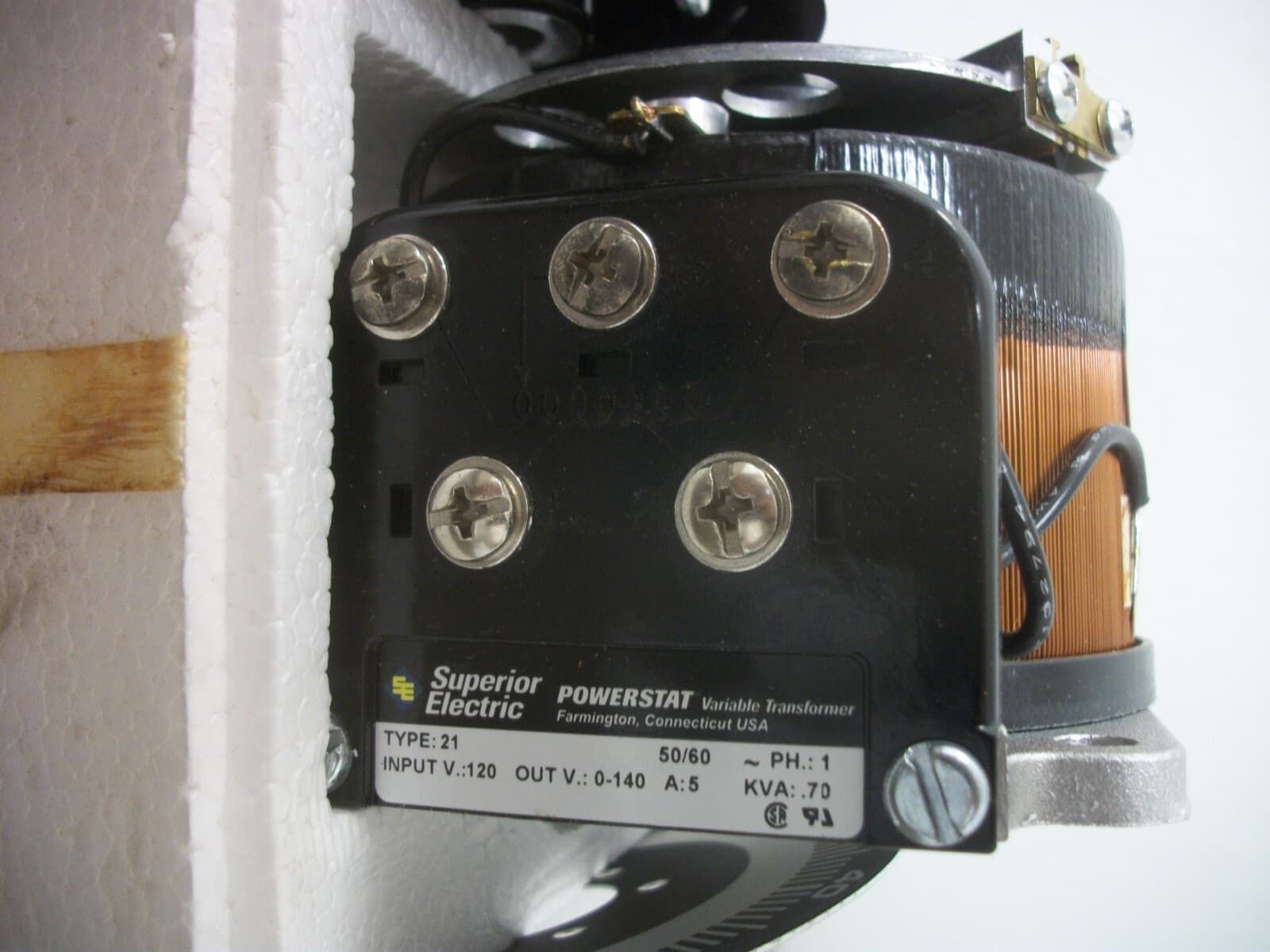 SUPERIOR ELECTRIC POWERSTAT TYPE 21 .70KVA VARIABLE AUTOTRANSFORMER NEW 5