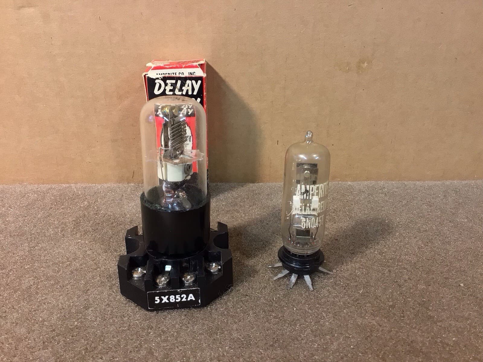 NOS AMPERITE DELAY RELAY 115F30 W/ Octal Socket & Used 6N045T W/ 9 Pin Socket