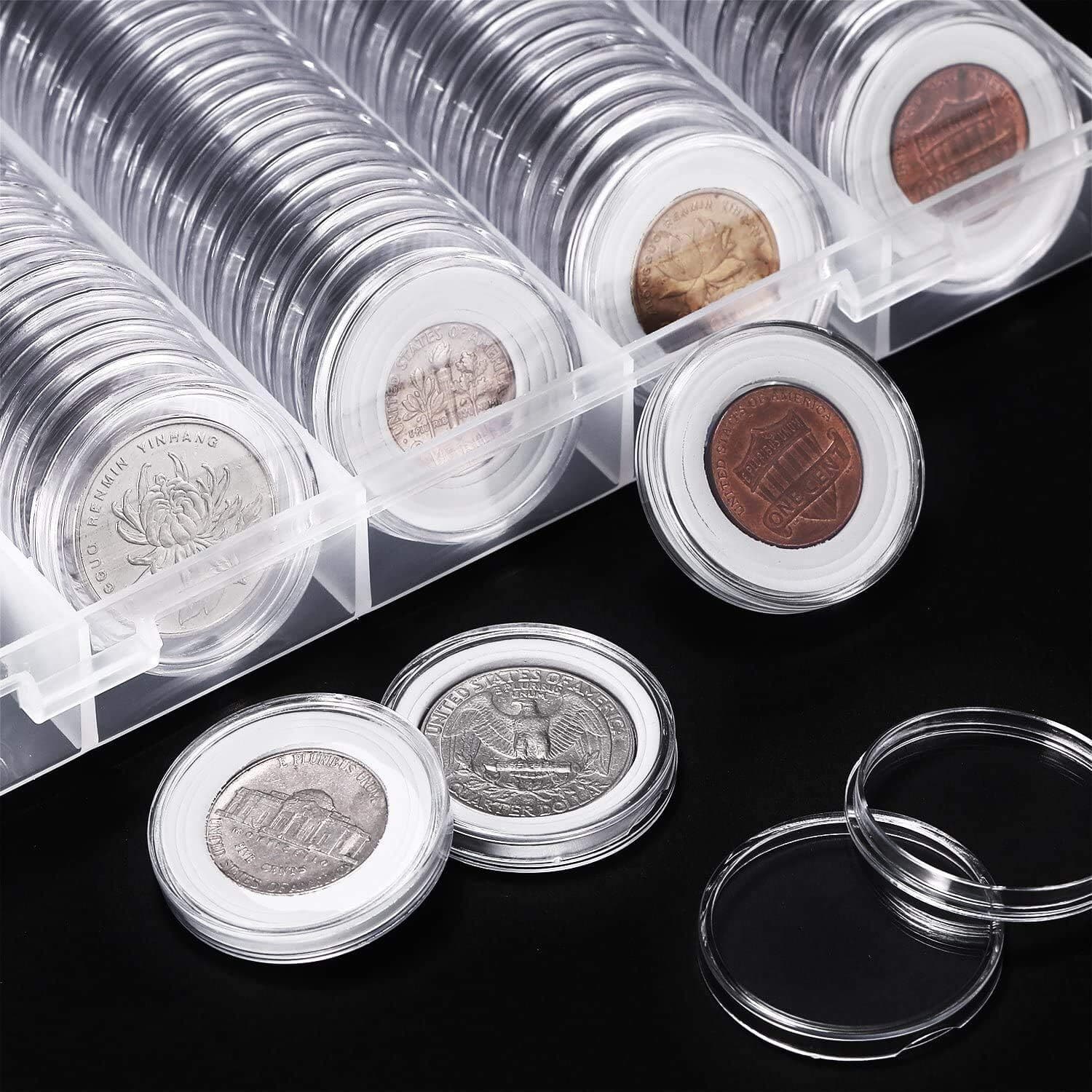 41mm Clear Plastic Coin Capsules, Silver Dollar Coin Holder, 60PCS Coin Box US 3