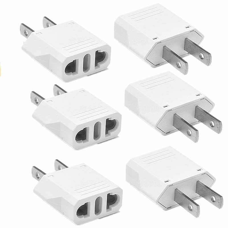 6 Pack European to US Plug Adapter Converter European to American Outlet Plug