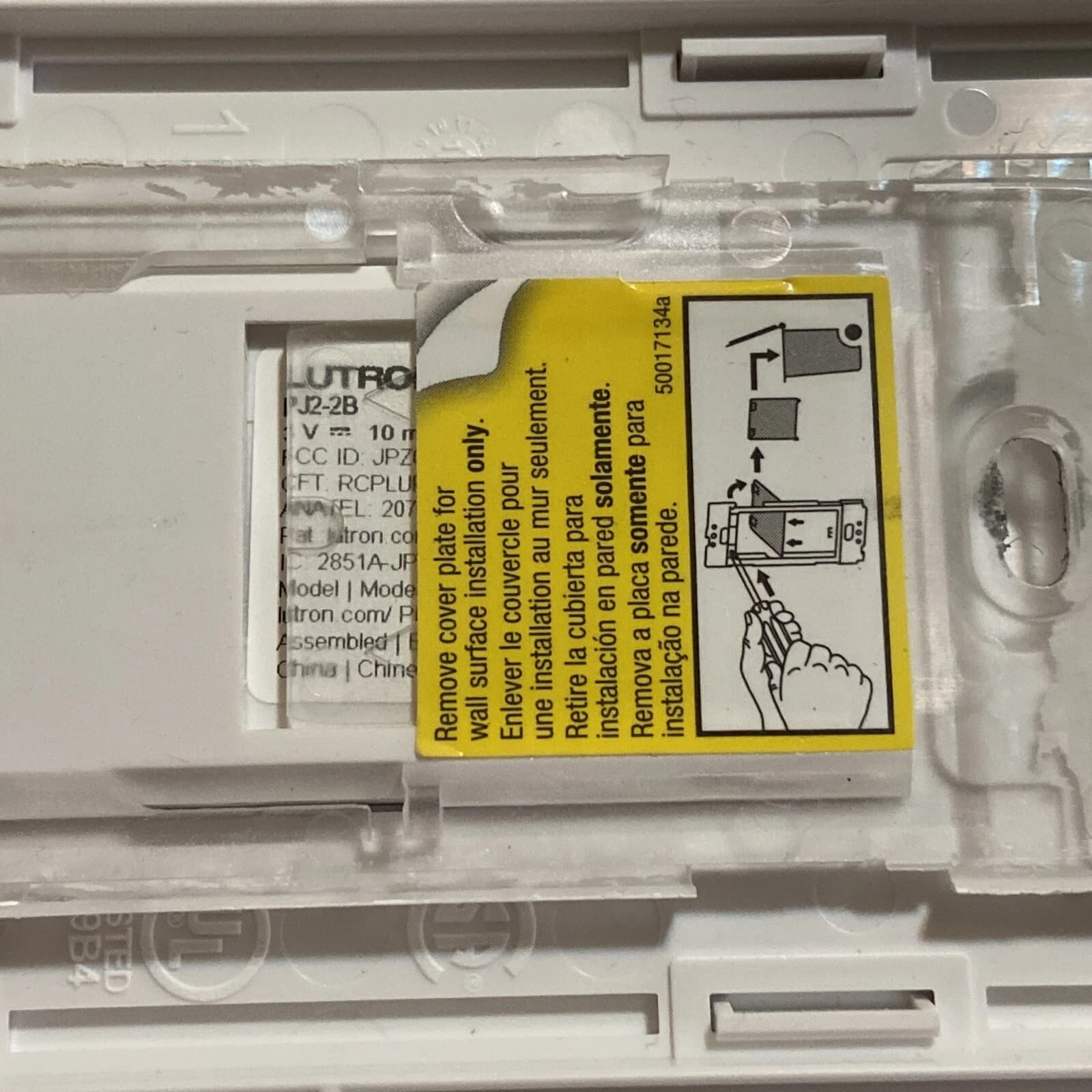 Lutron Pico PJ2-2B-WH Wireless Dimmer Remote Switch w Wall Mount & Bracket Kit 3