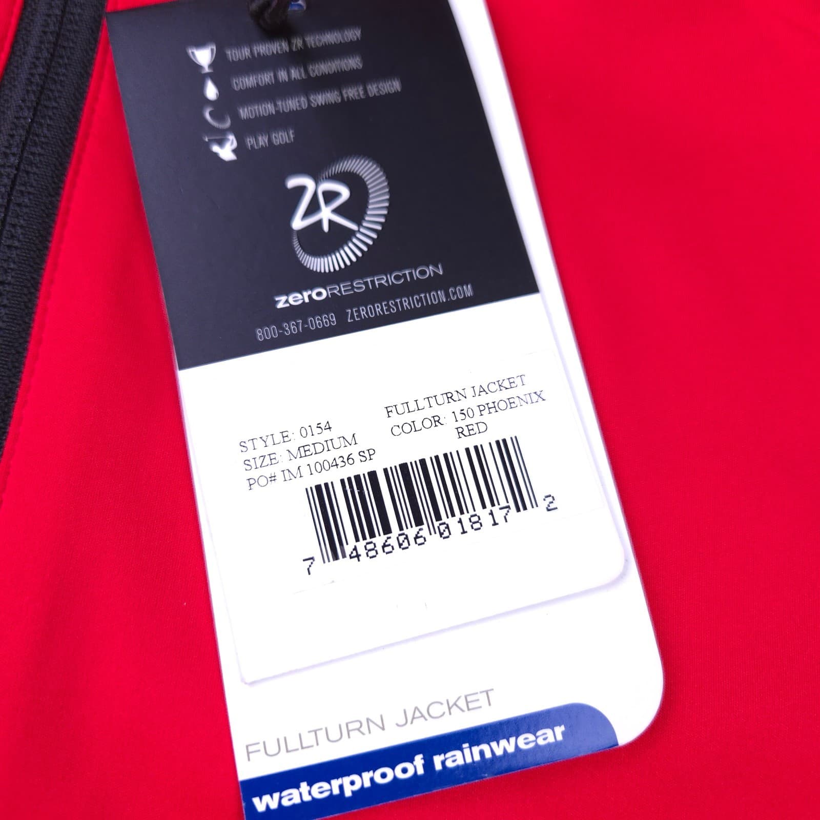 Zero Restriction Jacket Men Medium Tour Series Waterproof Full Zip Rain Wind NWD 6