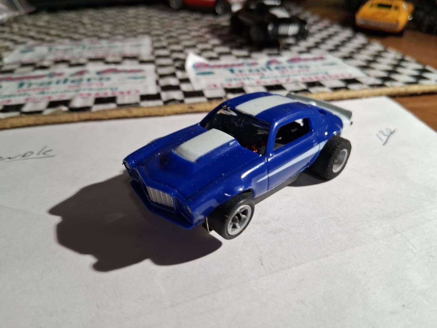 DASH MOTORSPORTS BALDWIN CAMARO BLUE &WHITE WITH N.O.S. AURORA CHASSIS FREE SHIP 3