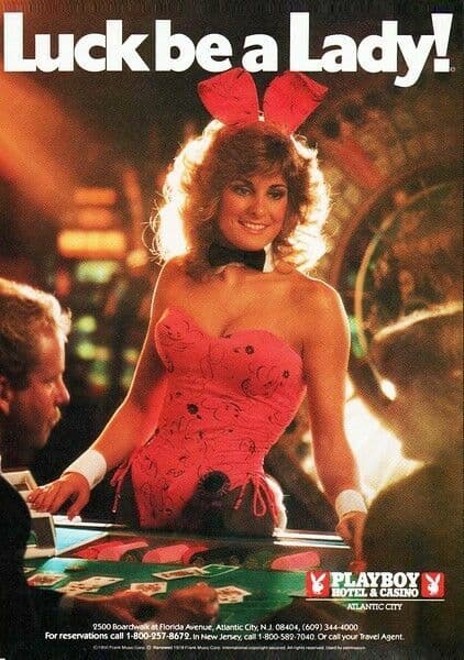 1982 PLAYBOY HOTEL & CASINO Luck Be A Lady - Bunny DECORATIVE REPLICA METAL SIGN