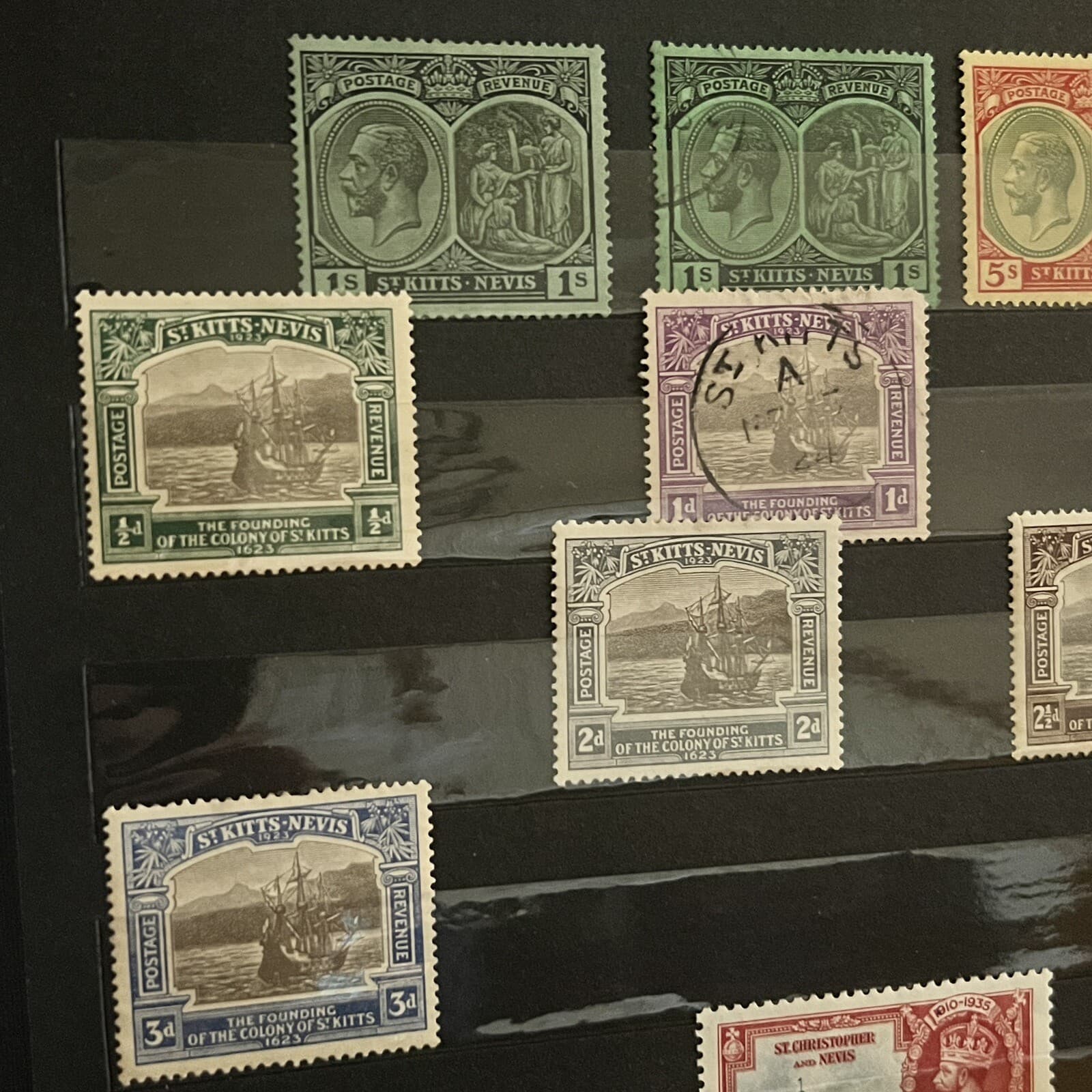 ST. KITTS NEVIS STAMPS IN STOCK PAGE UPU, OVPTS, TERCENTENARY, CORONATION & MORE 6