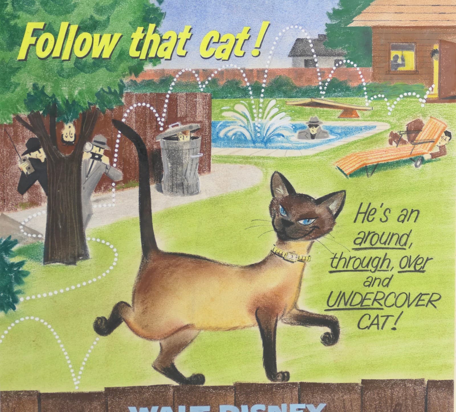 [Disney]"That Darn Cat" Original 1965 Poster Concept Art 2