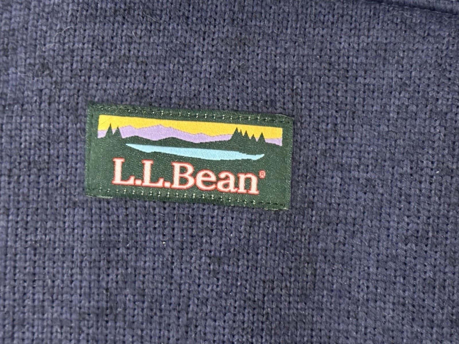 LL Bean Men's Large Tall NWT Sweater Fleece Vest Navy Blue Full Zip Pockets 3