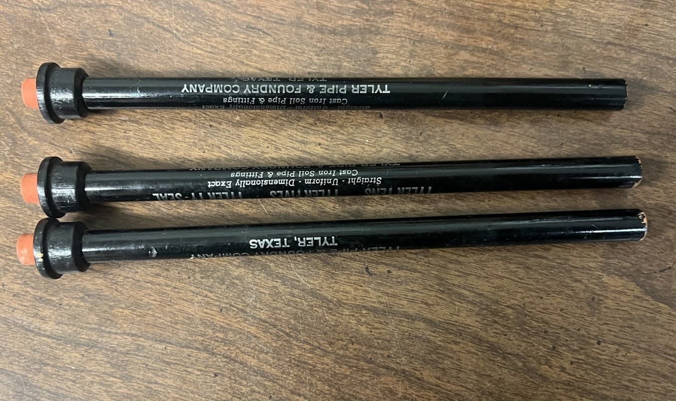 3 Tyler Pipe & Foundry Co. Advertising Pencils Tyler Texas