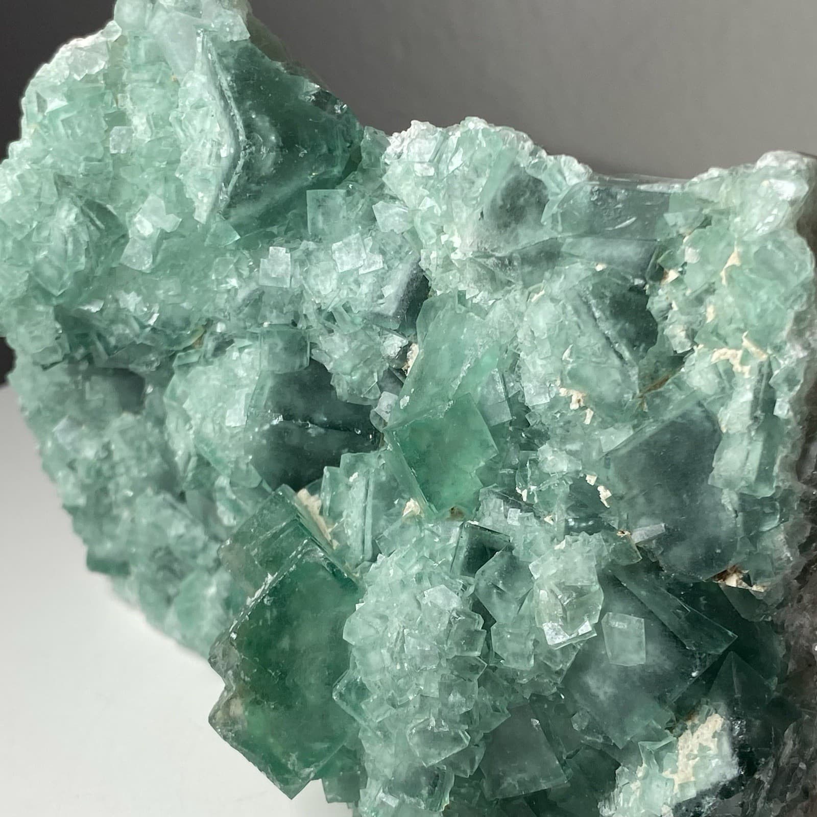 Transparent Green Cubic Fluorite Specimen On Matrix 590 Grams UV Reactive 3