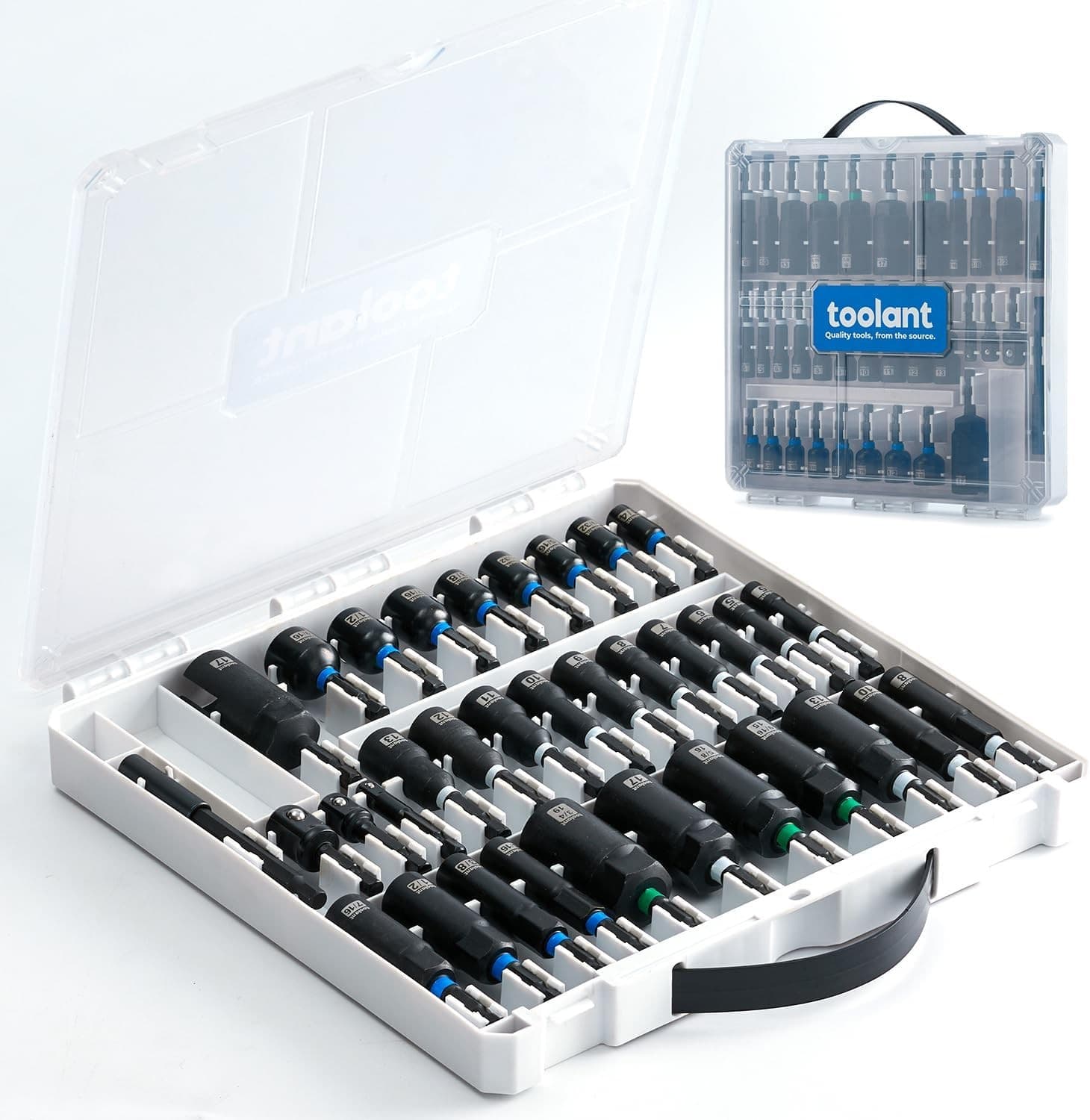 Toolant Impact Magnetic Nut Driver Set, 34pcs Impact Driver Bit Set, Deep Nut