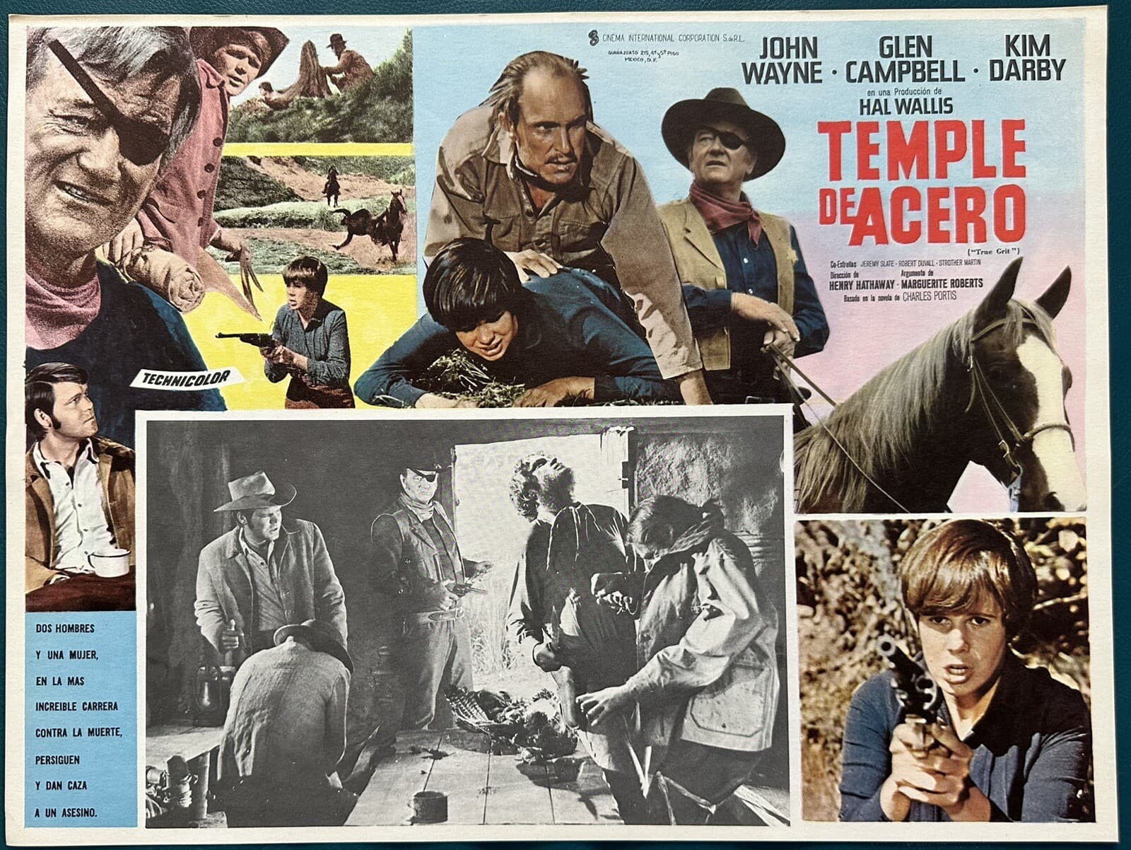 TRUE GRIT JOHN WAYNE KIM DARBY MEXICAN LOBBY CARD SET 4