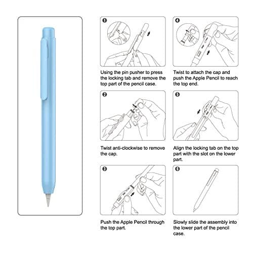  Holder Case Fit Apple Pencil 1st Gen, Retractable Tip Cap Fit New iPad 10th  4