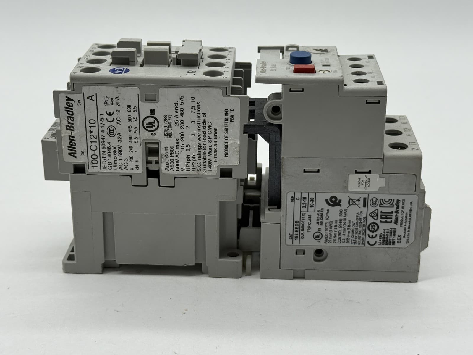 Allen-Bradley 100-C12*10 Starter 25A 600V 110/120V Coil 193-EEDB Overload Relay 4