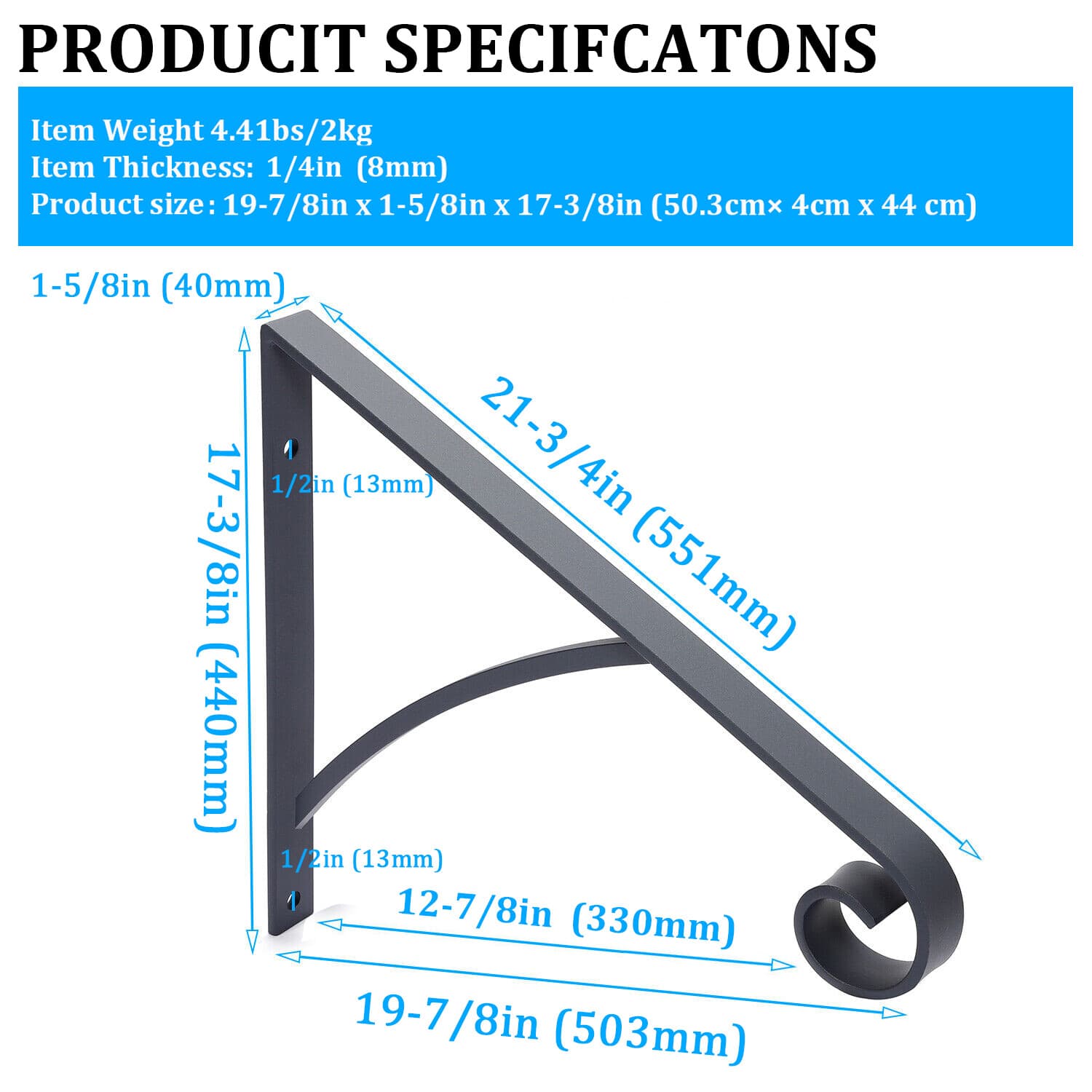 Steel Grab Rail Handrail Railing for 1-2 Steps Wall Mount Hand Rail Bar 2