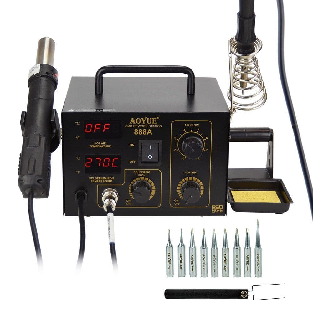 Aoyue 888A 2 in 1 Digital Hot Air Rework and Soldering Station 5