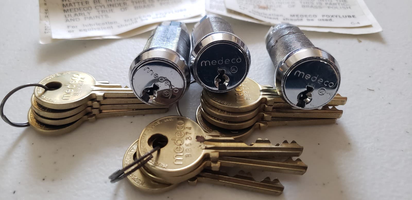 Lot Of 3 Medeco 3 Pin Switch Locks #65  W/ Keys NOS Open Box Locksport 4