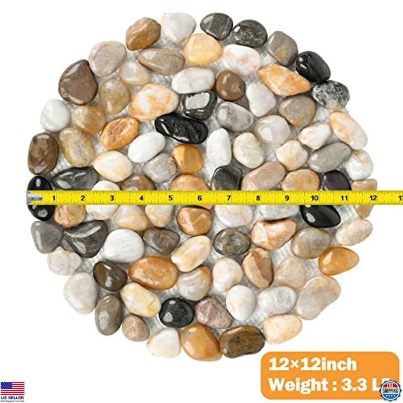 River Rock Stepping Stones Outdoor for Garden Walkway, 12 inch Diameter 3 Pcs 2