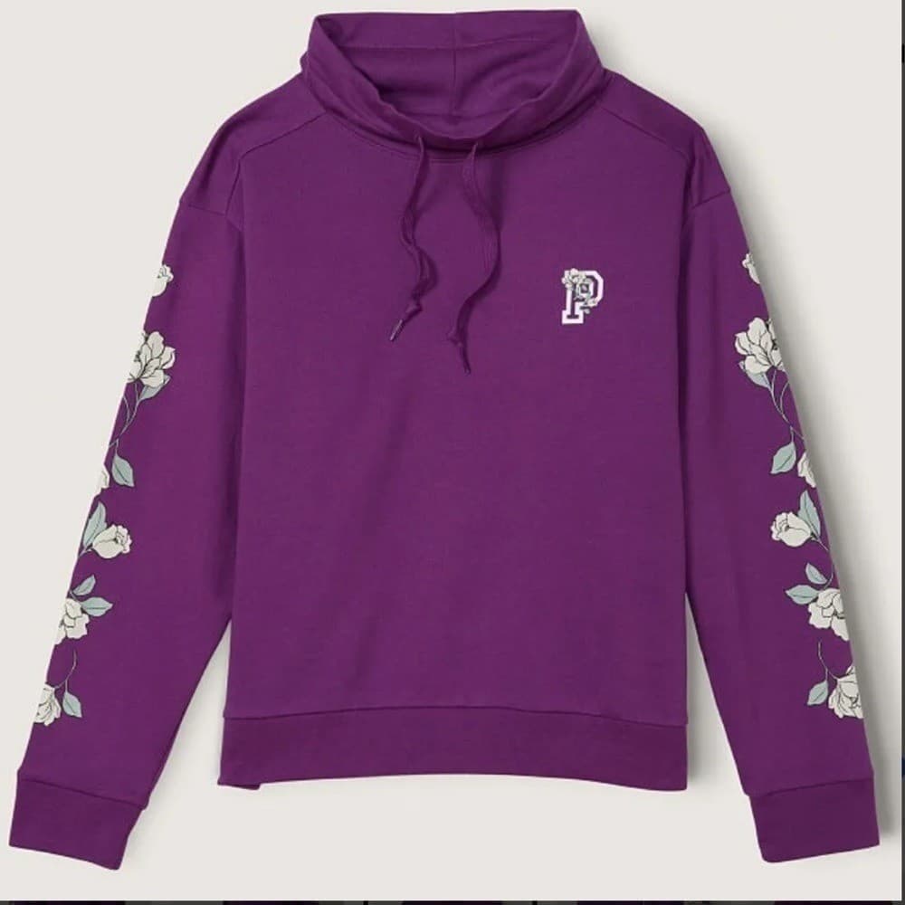 Pink Victoria's Secret Lounge Jogger Sweatsuit With Floral Graphic Dest 3