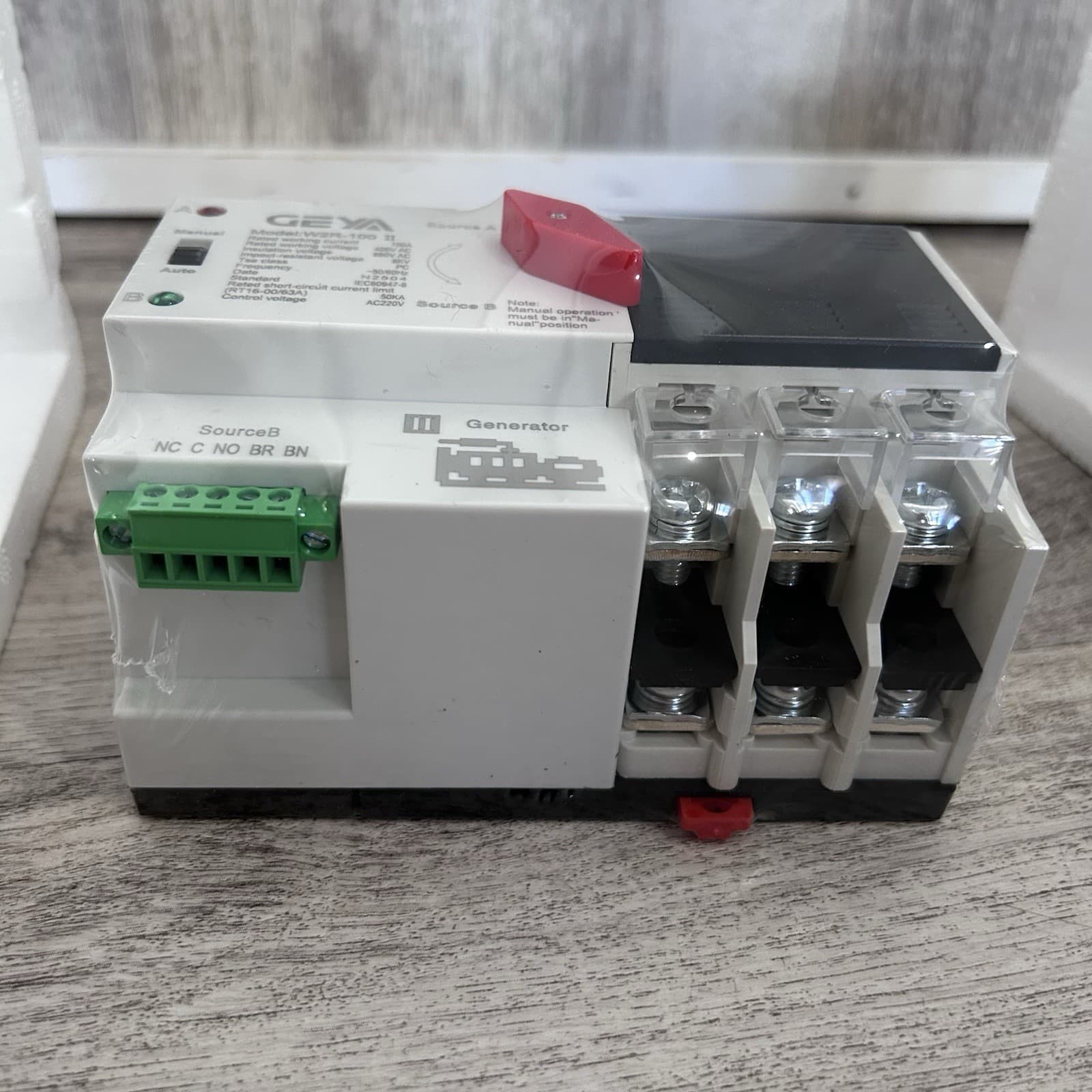 GEYA Mini ATS Automatic Transfer Switch Dual Power 100A 220V New 6