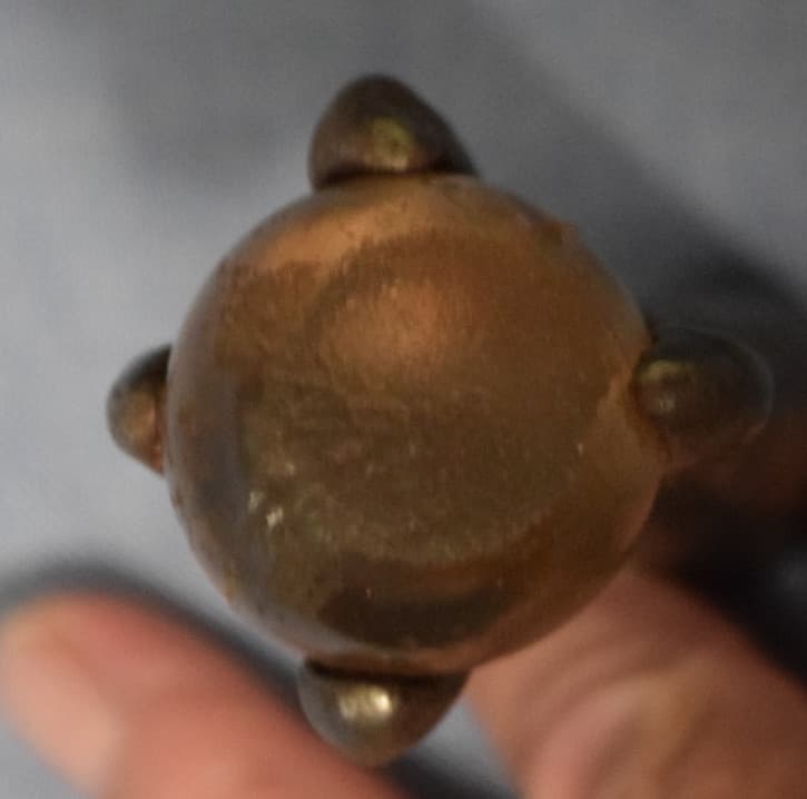 One Antique Cast Iron / Glass Ball & Claw Furniture Stool Table  Foot 3