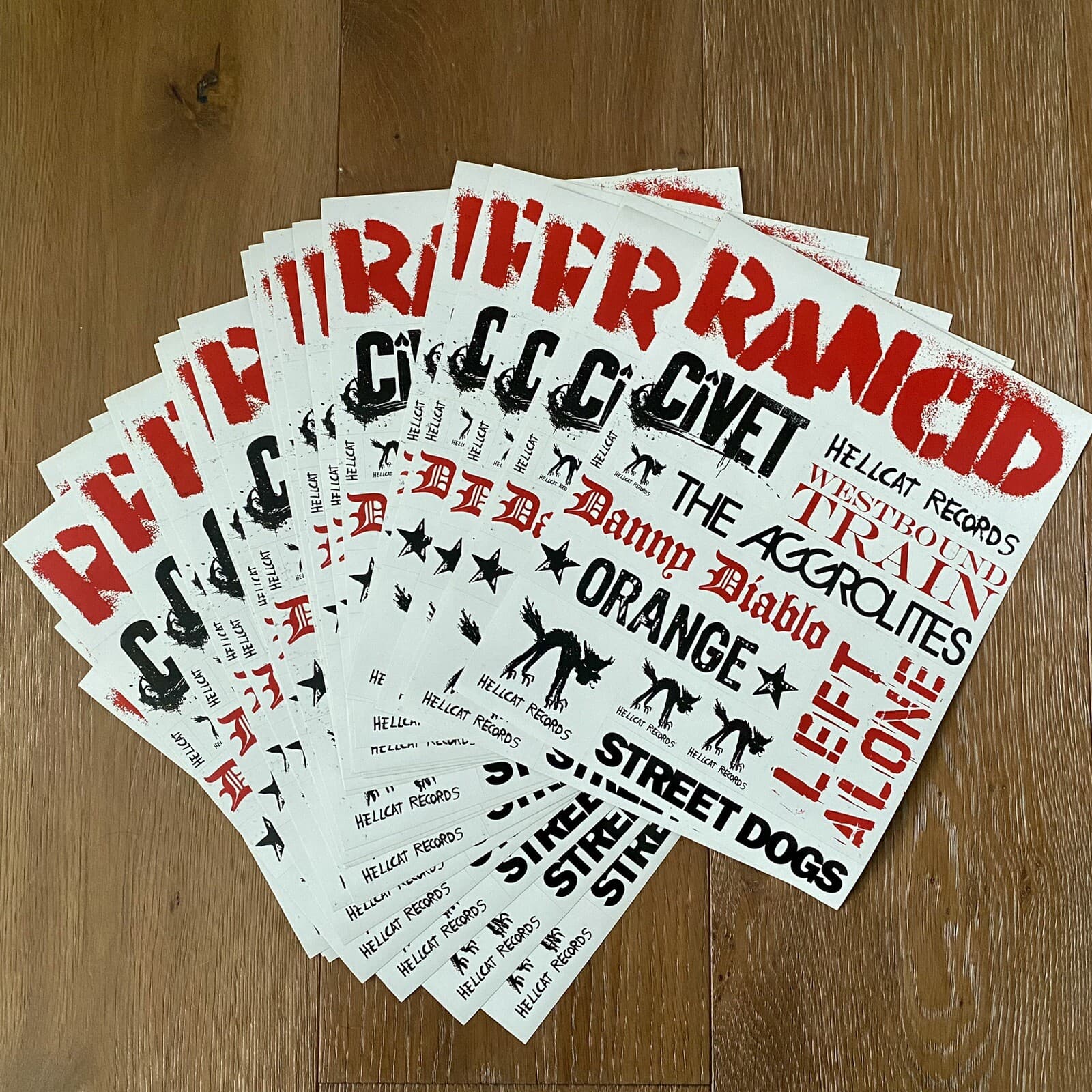 Rancid x Hellcat Records Sticker Sheet / Promo Poster (Let the Dominoes Fall) 3