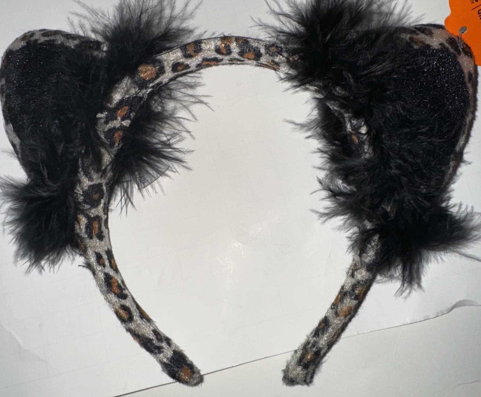 Leopard Animal Print Cat Ears Headband Leopard Headband Halloween Costume 3