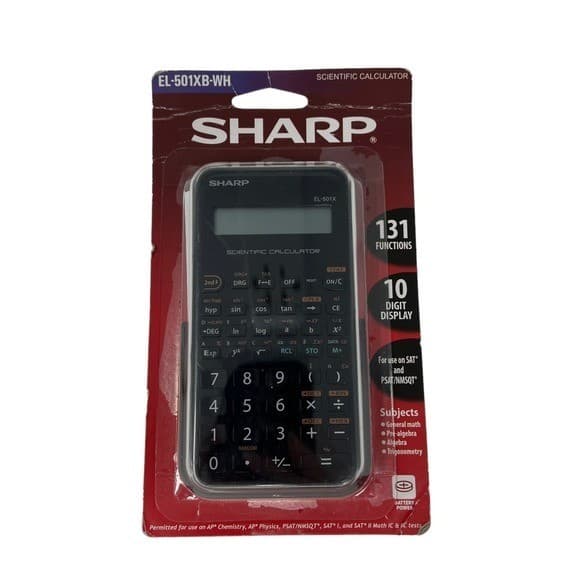 Sharp EL501XB-WH Scientific Calculator with 131 Functions and Large 10-Digit