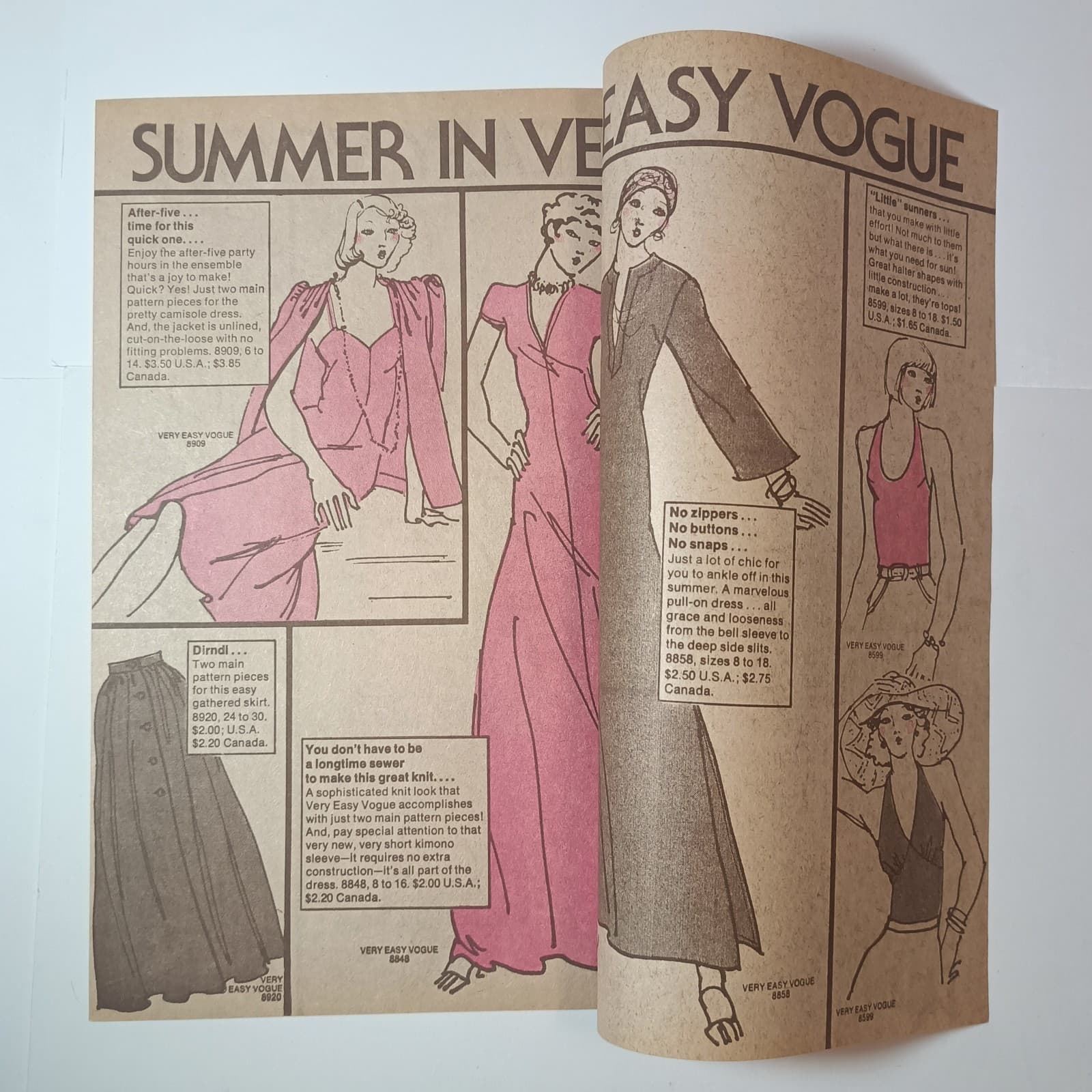 Vogue Very Easy Patterns August 1974 newsletter 1970s fashion 4