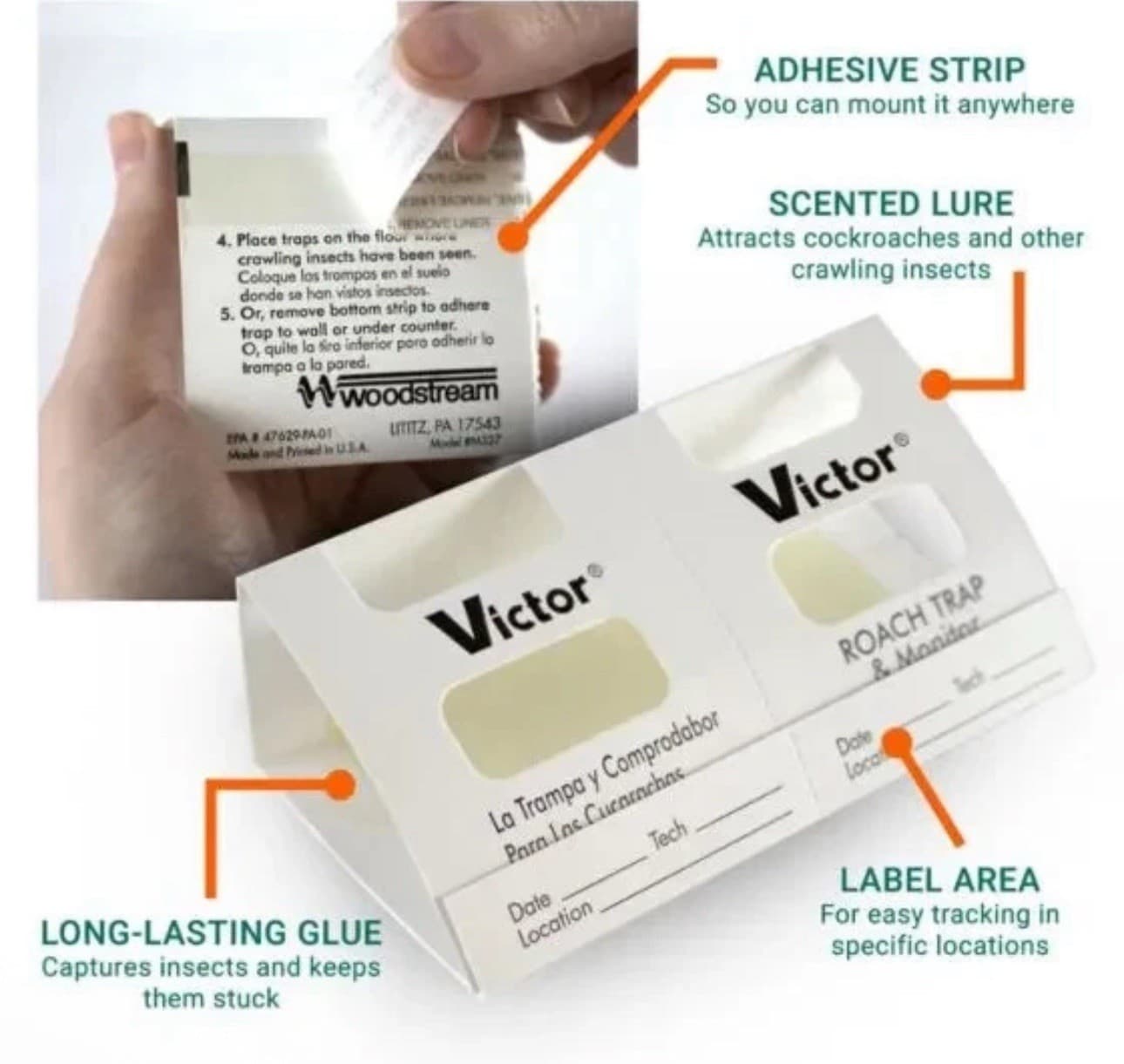 30 Victor Roach & Insect Control Trap & Monitor Glue Boards ( 60 Monitor Traps )