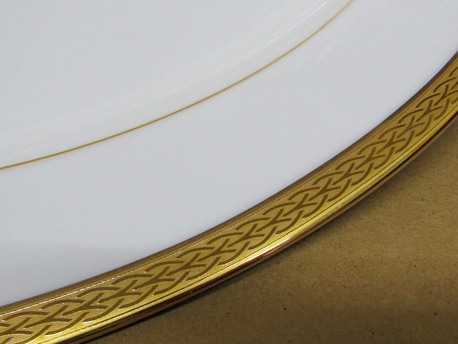 Noritake QUEEN'S GOLD 4285 Contemporary China Oval Serving Platter + Veg Bowl 2