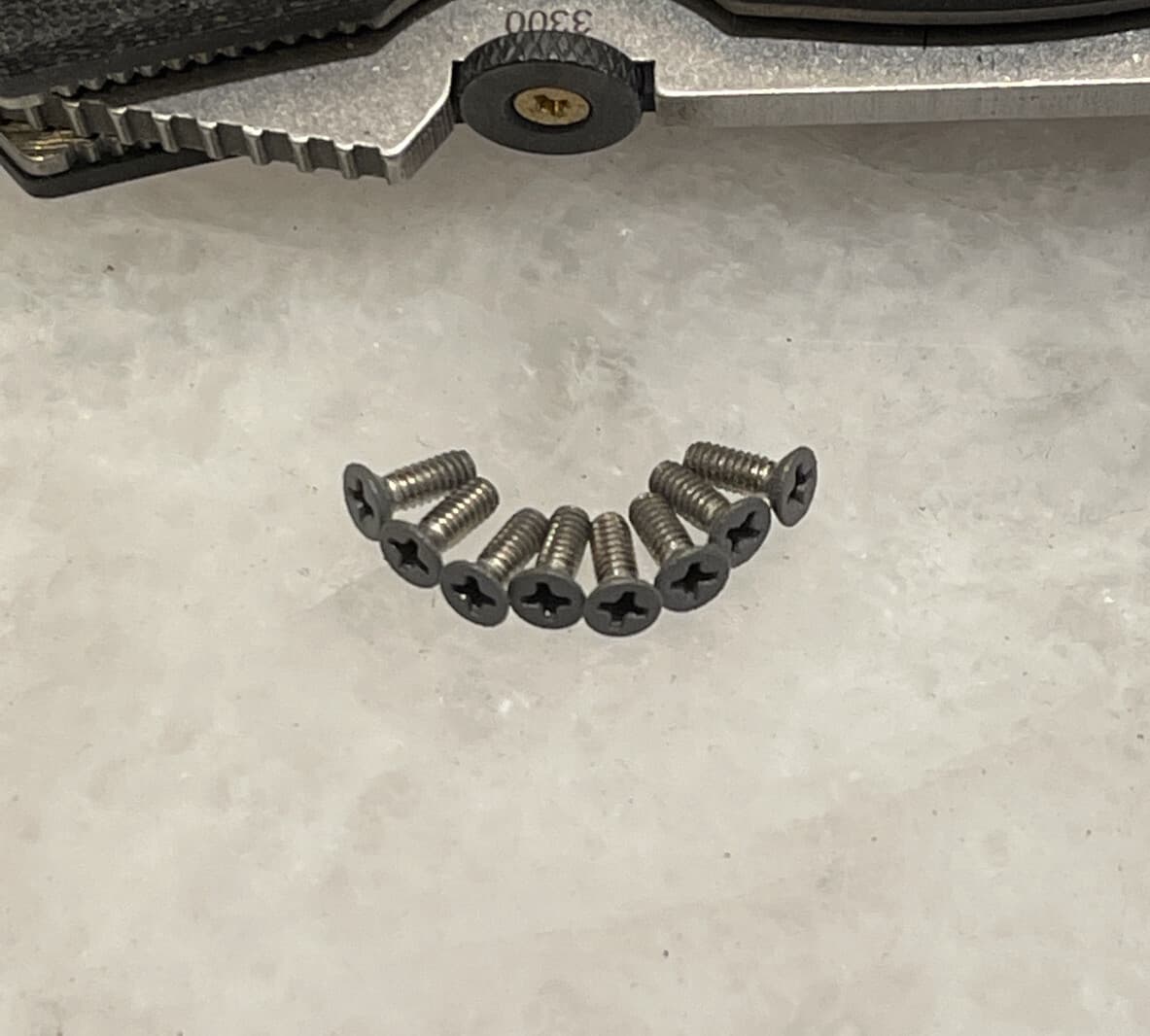 Gray Stainless Screws For USA Emerson Knife Handle With Steel Standoff Models