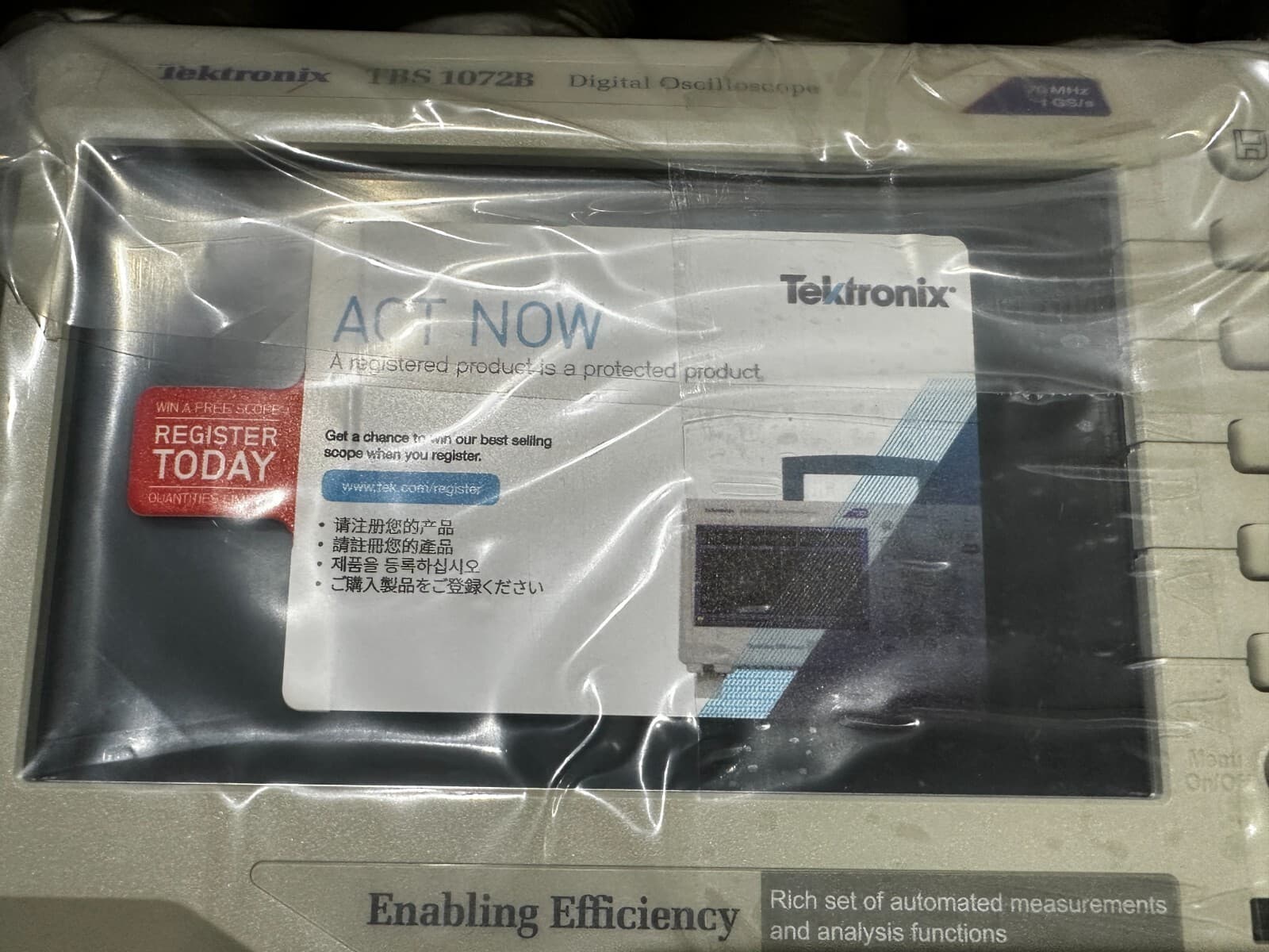 New in Box Tektronix TBS1072B Digital Color Oscilloscope 70 MHz 2 Ch 1 GS/s 2