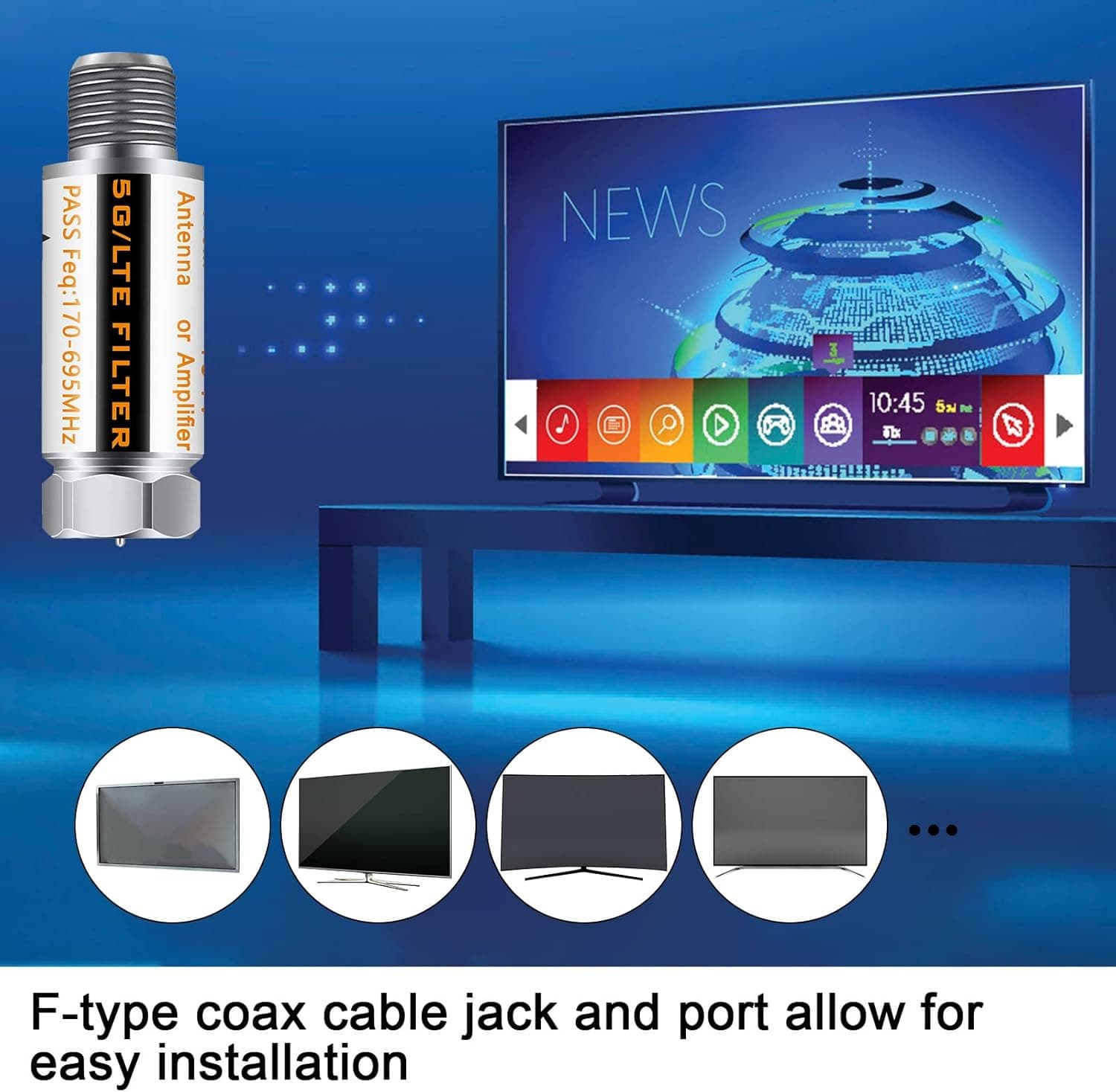 2Pcs 5G Filter Improves Antenna Amplifier Signals - LTE Filter for TV Antenna Si 4