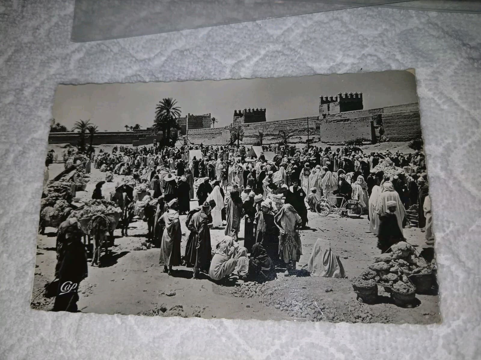 MOROCCO-(-1963-)-SCENES SET TYPES=SOUK EL KHEMIS-REAL PHOTO-POSTCARD