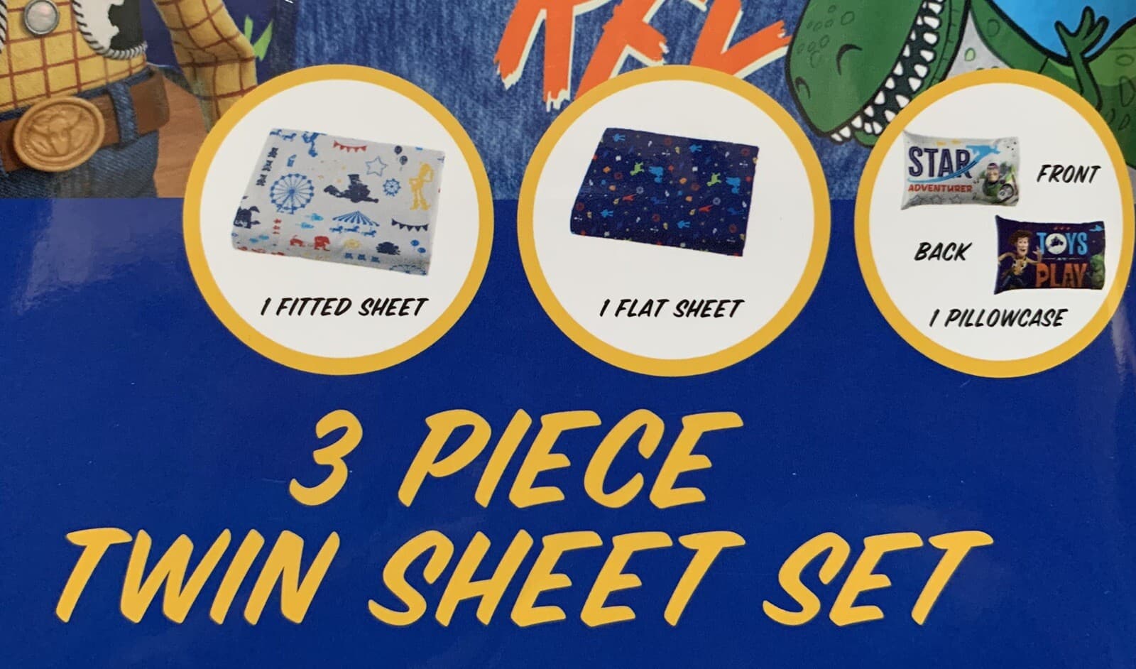 NEW Disney TOY STORY 4 Microfiber 3pc Twin Bed Sheet Set Fitted Flat Pillowcase 4