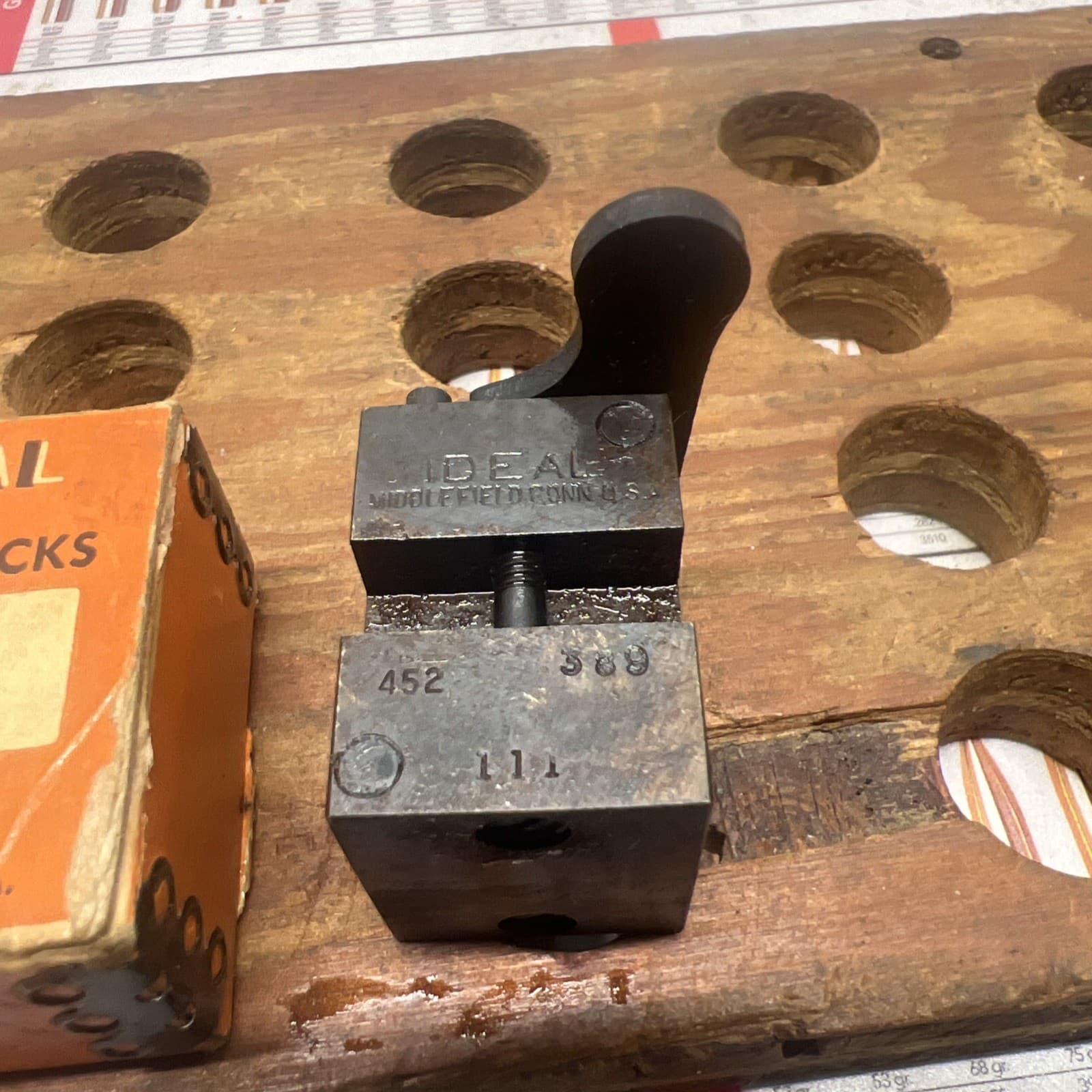 LYMAN  IDEAL SINGLE CAVITY BULLET MOLD #452389 45 ACP 185 GR & BOX RARE 6