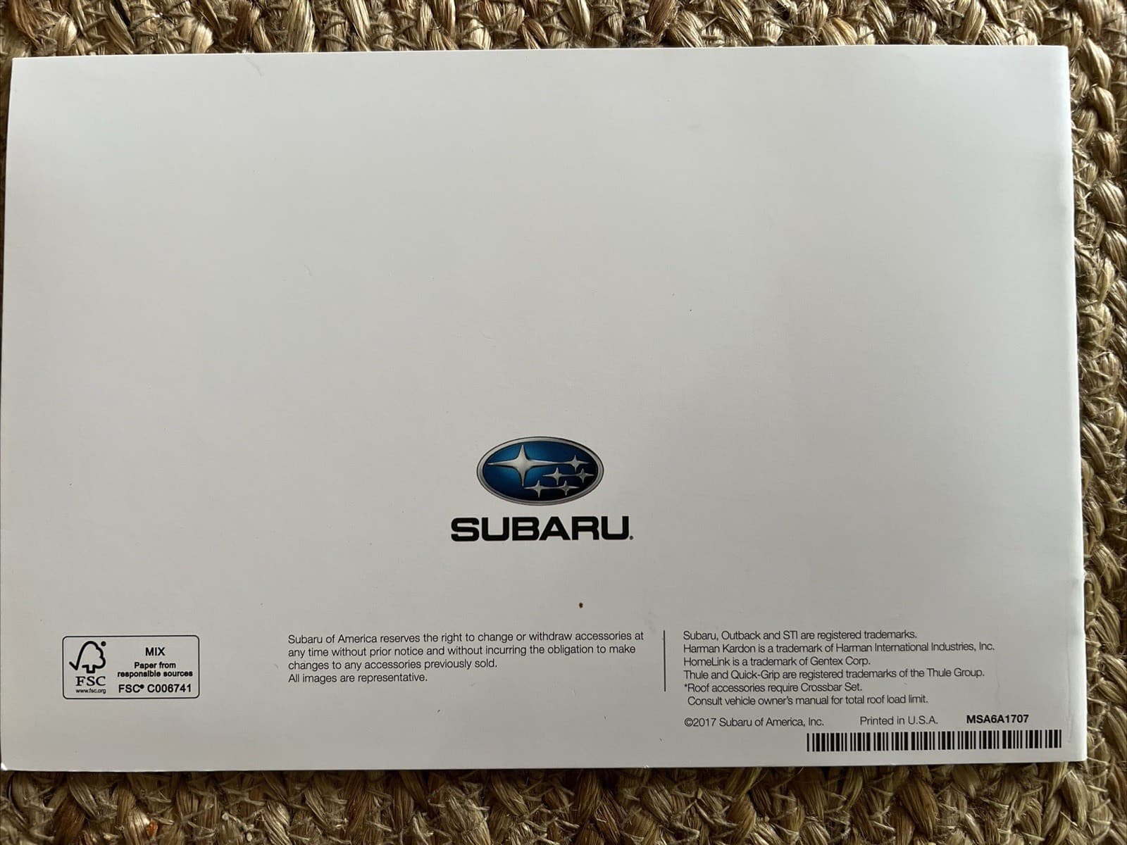 2018 Subaru OUTBACK Accessories  OEM Brochure  FULLY ILLUSTRATED!! 3