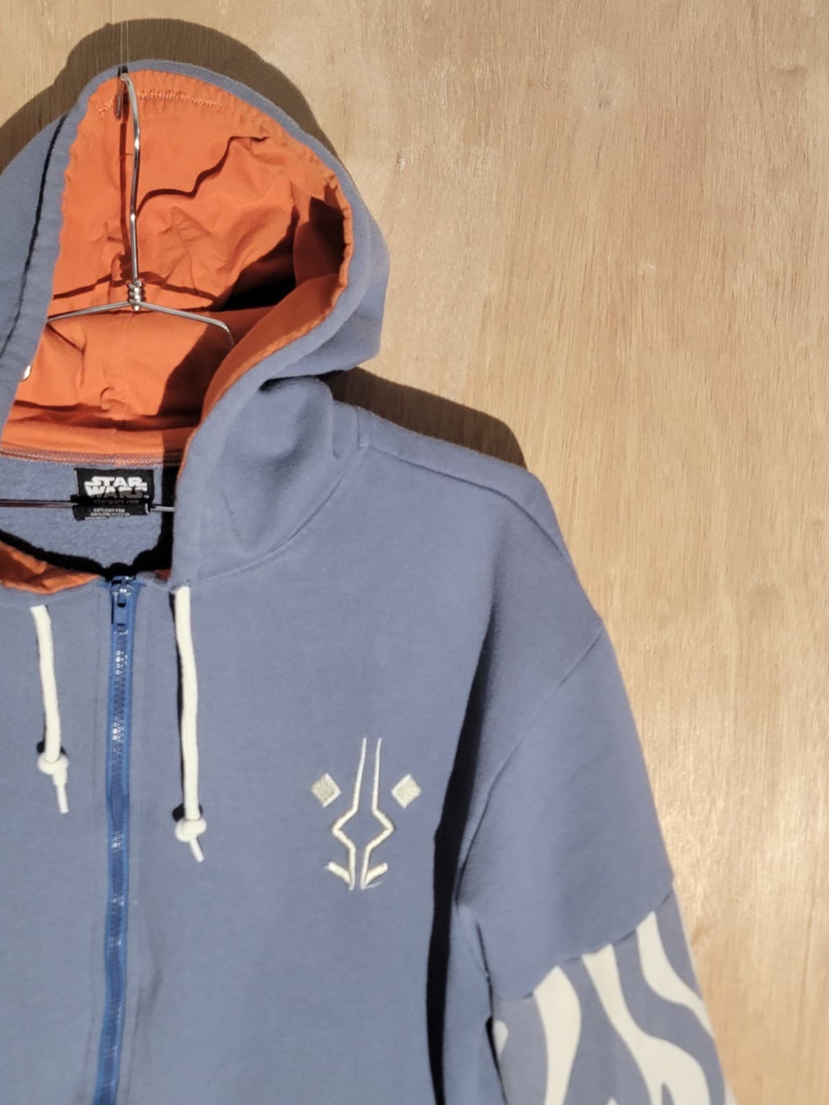 Star Wars Ahsoka Tano Inspired Zip Hoodie Blue Orange Cosplay Size S Lucasfilm 3