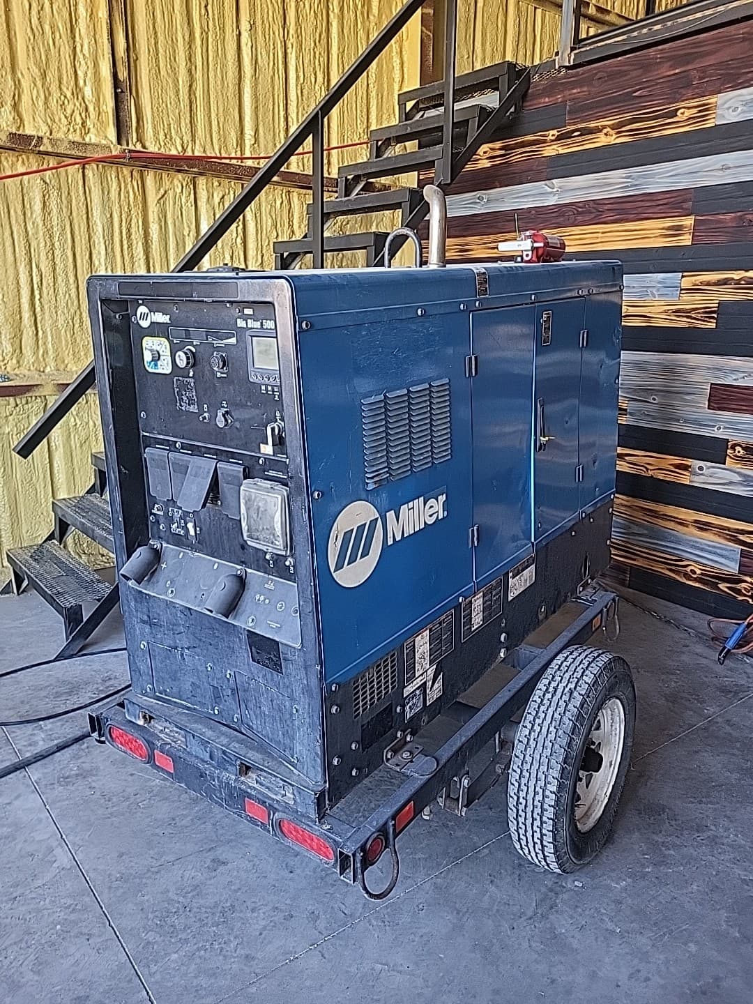 2018 Miller Big Blue 500 Pro With Trailer Kubota V2403 Diesel Engine 5522 Hours