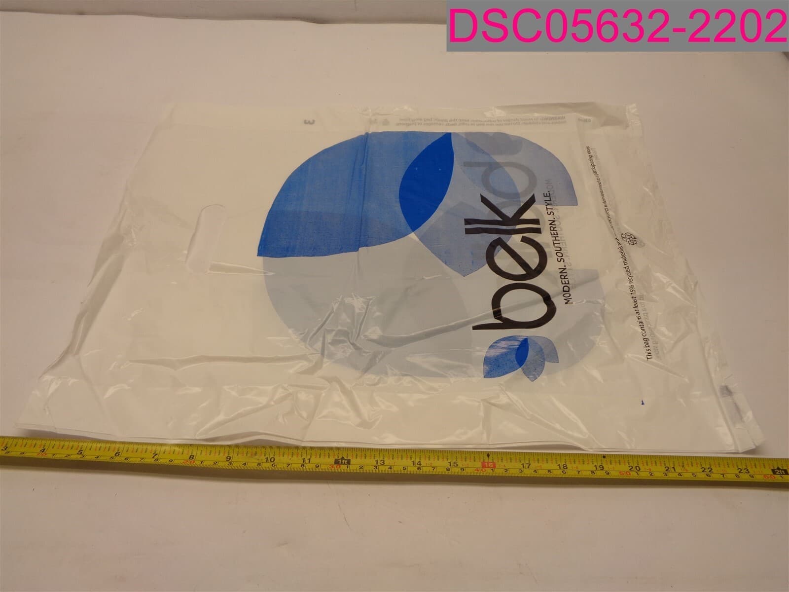 QTY=500; BELK Plastic Shopping Bags 16"x3"x22" White 0.85mil #311688-01 2