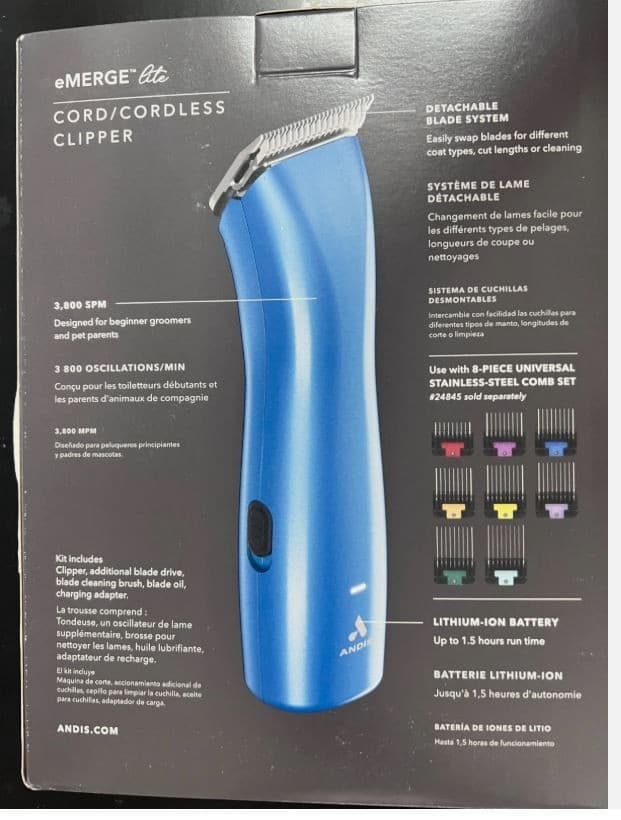 Andis eMerge Lite Cordless Detachable Blade Clippers (AGR-3) 6470 2