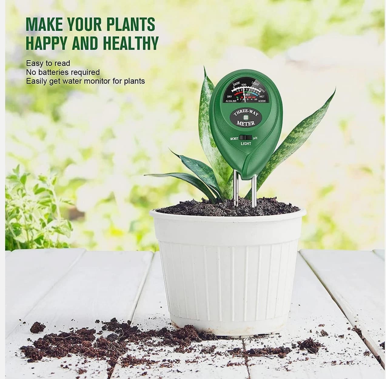 NEW ⭐3 in 1 Digital PH Tester Sunlight Soil Moisture Meter Detector Plant Garden 4