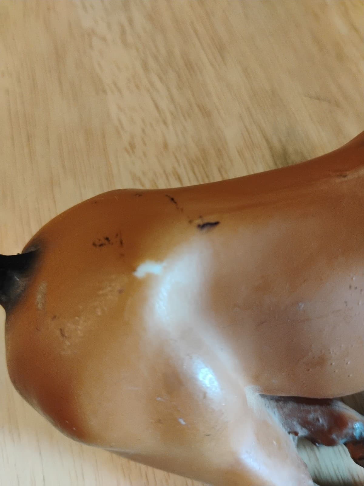 Vintage BREYER Lying Down Foal #166 buckskin, bald face, black tail mane(Sh) 5