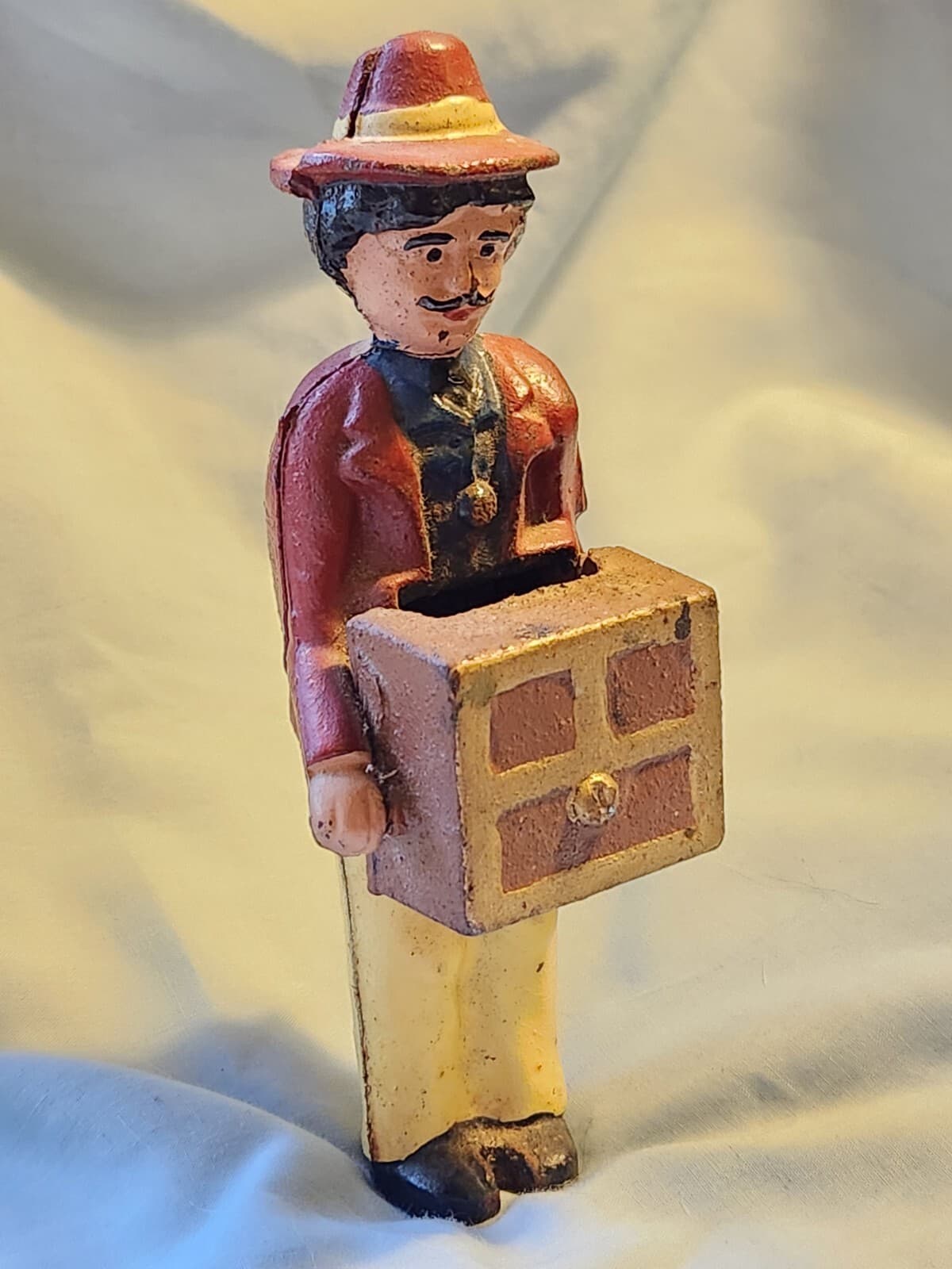 RARE OLD CAST IRON ORGAN GRINDER BANK BY HUBLEY 2