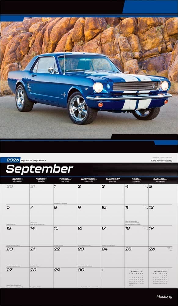 Ford Mustang OFFICIAL | 2026 14x24" Deluxe Wall Calendar | Plastic-Free 4